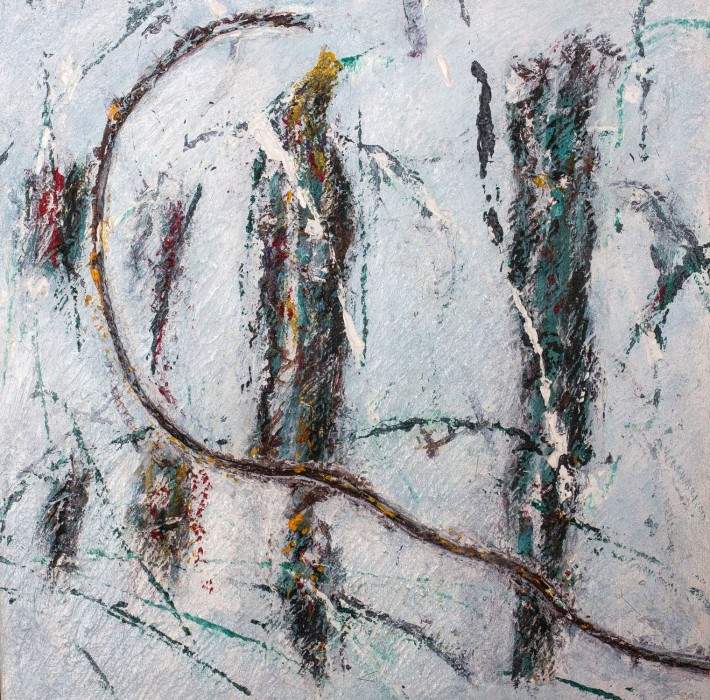 heureux les solitaires 30x30 cm acrylique sur toile 2021 3