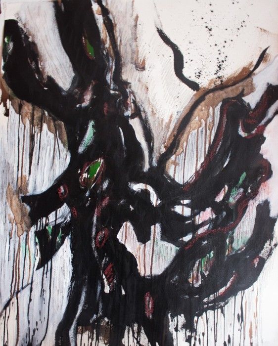 ulivi neri encre sur papier 1 90x70 cm 