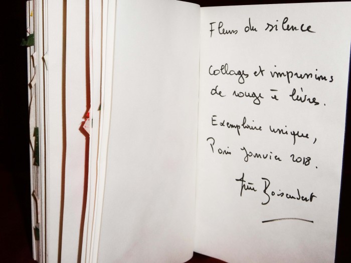 fleurs du silence livre d artiste exemplaire unique 2018 3 fleurs du silence livre d artiste exemplaire unique 2018 3